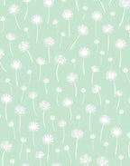 Soft Mint Dandelion Field Pattern Rug