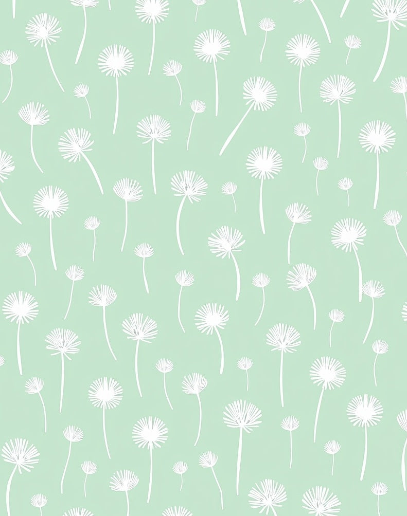 Soft Mint Dandelion Field Pattern Rug