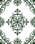 Ornate Dark Green Floral Damask Rug