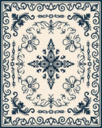 Classic Floral Border Design Rug