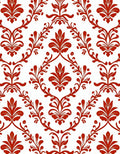 Classic Red Floral Damask Pattern Rug