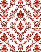 Classic Red Floral Damask Pattern Rug