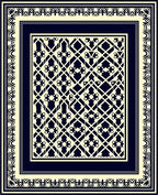 Intricate Geometric Bordered Cream Rug