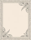 Elaborate Outline Leaf Border Design Rug