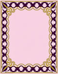 Regal Purple Gold Floral Border Design Rug
