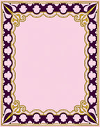 Regal Purple Gold Floral Border Design Rug