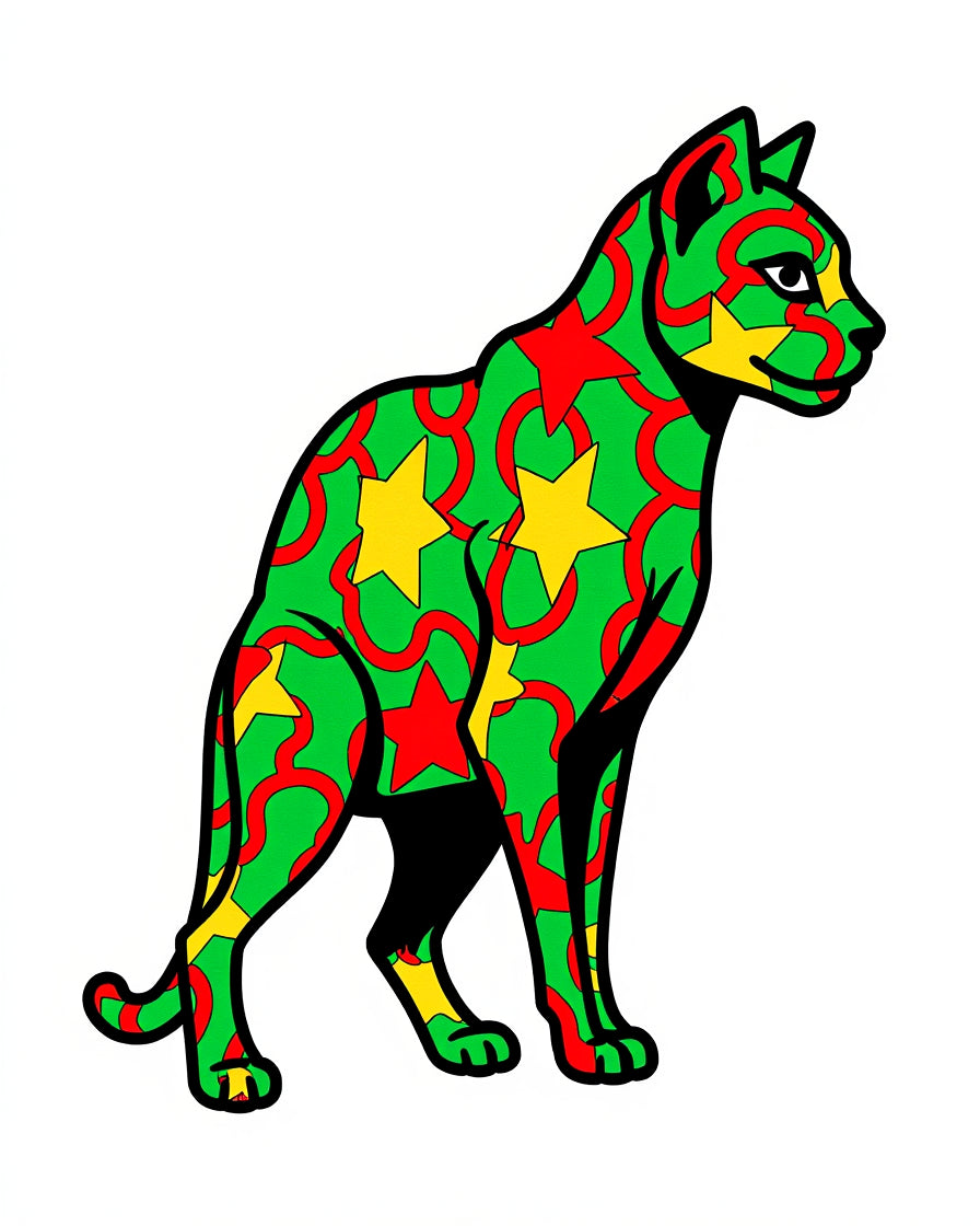 Kitten With 3 Colors Pattern Rug