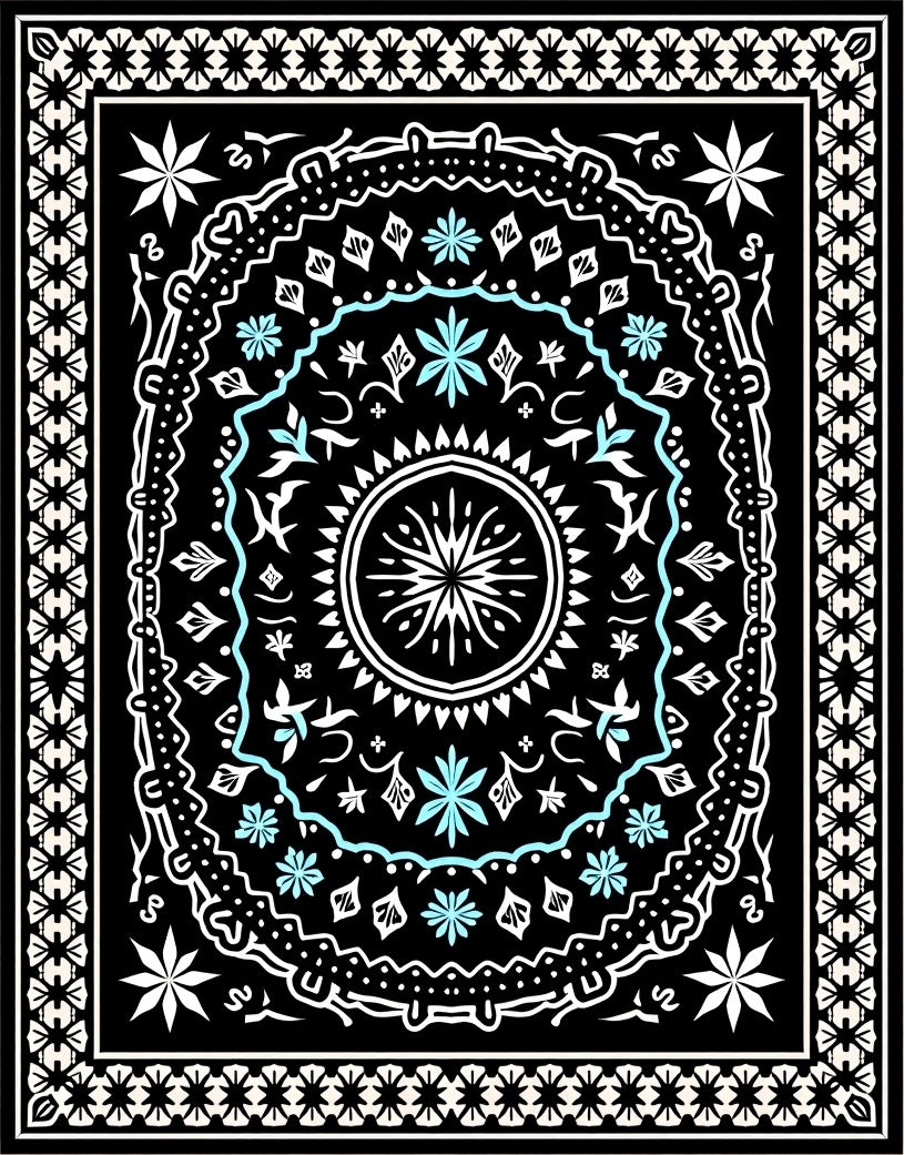 Intricate Mandala Floral Pattern Rug