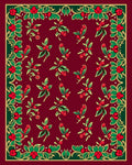 Cherries And Leaf Garland Border Design Rug