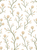 Pale Floral Branches Delicate Pattern Rug