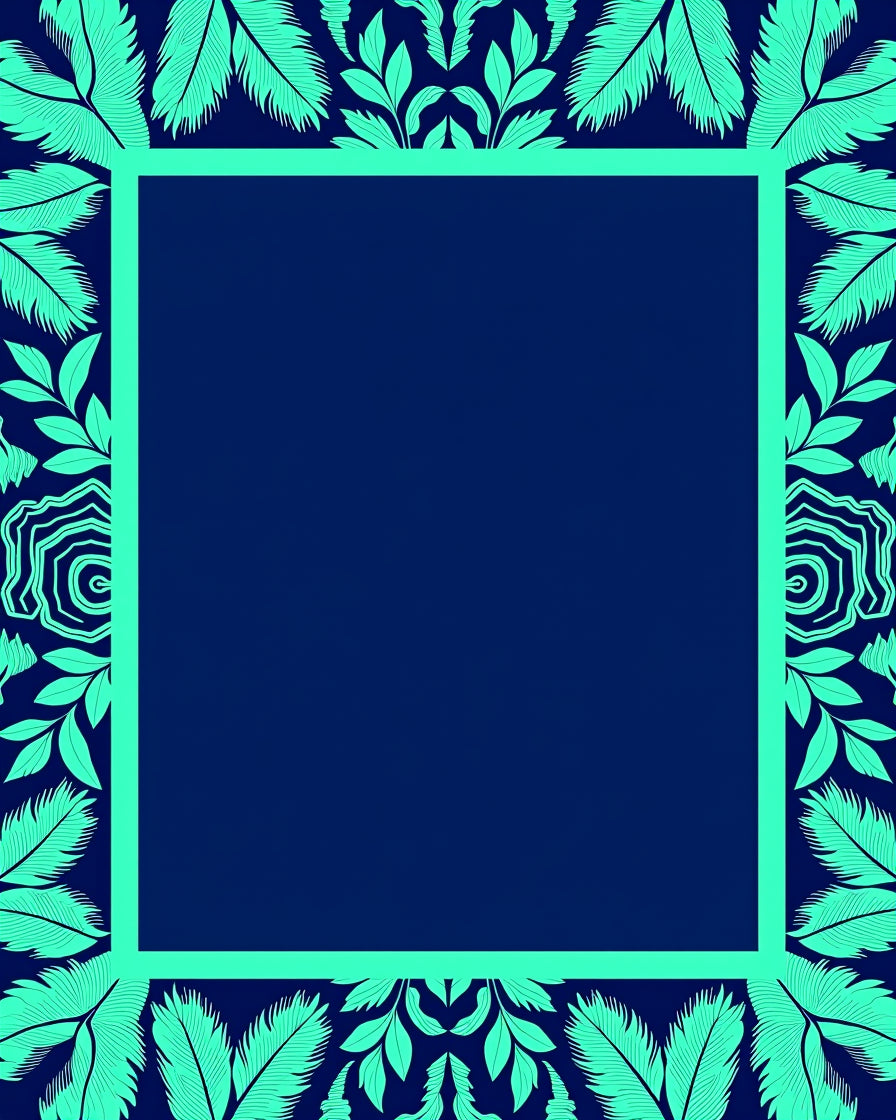 Tropical Leaf Border Design Rug