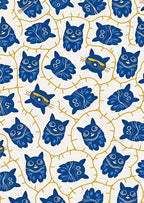 Whimsical Blue Cat Pattern Design Rug