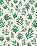 Minimalist Green Botanical Pattern Rug