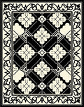 Contrast Floral Geometric Ornament Rug