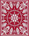 Bold Red White Mandala Pattern Rug