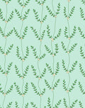 Green Leafy Branch Pattern Rug
