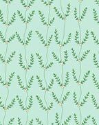 Green Leafy Branch Pattern Rug