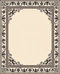 Ornate Black Floral Scrollwork Border Design Rug