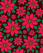 Vibrant Fuchsia Flower Pattern Rug