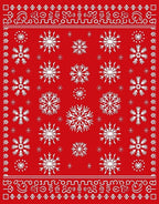 Red Snowflake Patterned Winter Rug