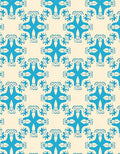 Classic Blue Cream Repeating Pattern Rug