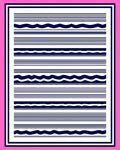 Navy White Striped Wave Pattern Rug