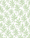 Pale Green Leafy Vines Pattern Rug