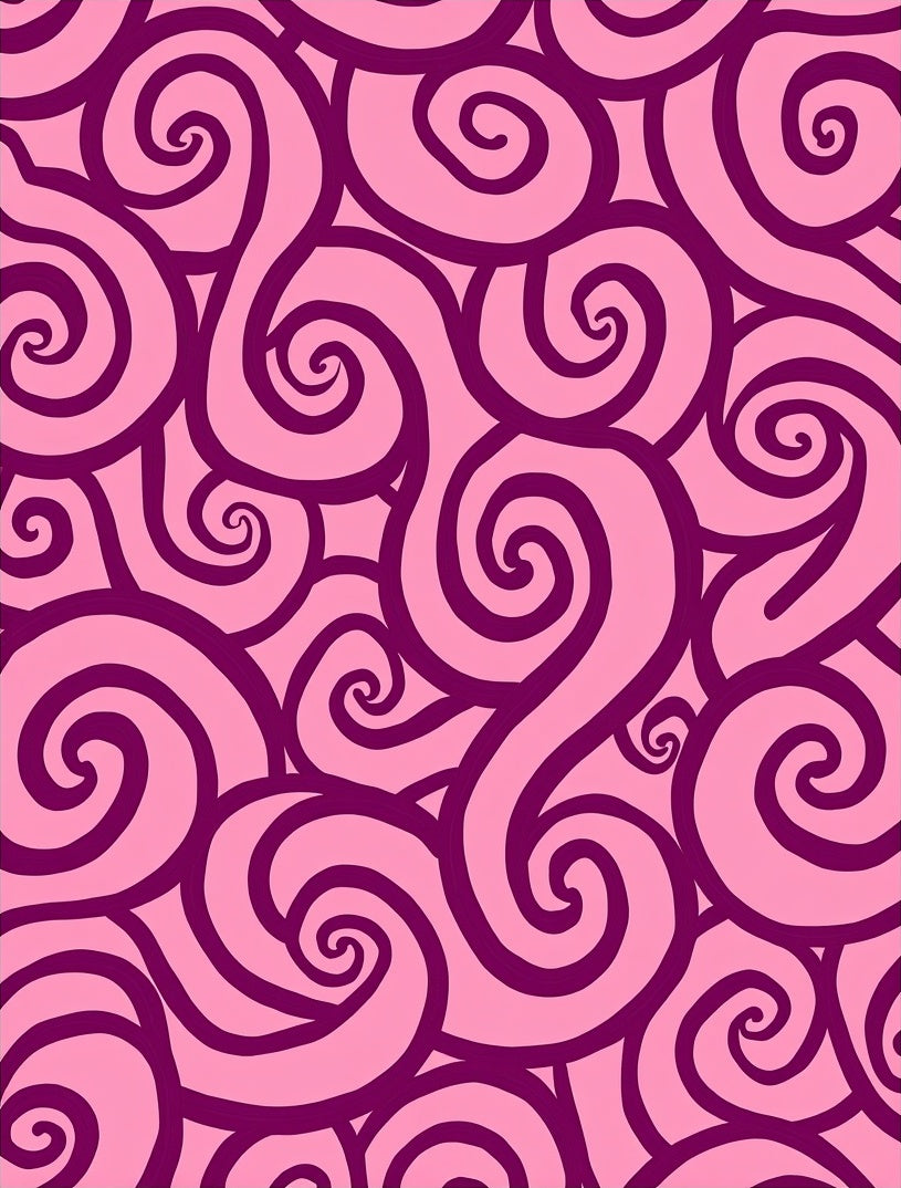 Pink Swirl Pattern Design Rug