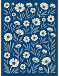 Classic Floral Patterned Indigo Rug