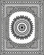 Intricate Black White Mandala Design Rug