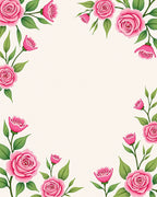 Pink Rose Blossom Floral Pattern Rug