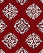Crimson Snowflake Inspired Pattern Rug