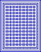 Bold Blue Geometric Lattice Pattern Rug