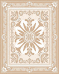Elegant Floral Medallion Border Design Rug