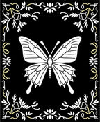 Elegant Butterfly Floral Motif Rug