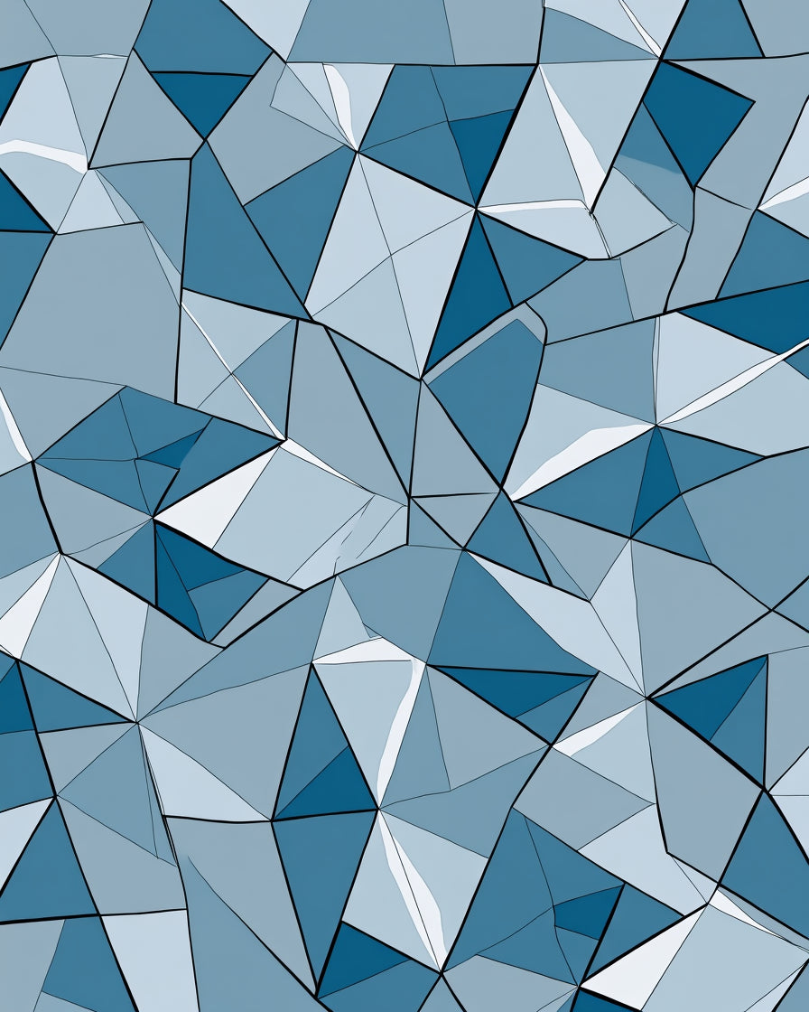 Blue Sharp Geometric Pattern Rug