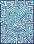 Abstract Maze Design Rug