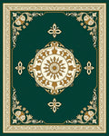 Elegant Gold Floral Medallion Border Rug