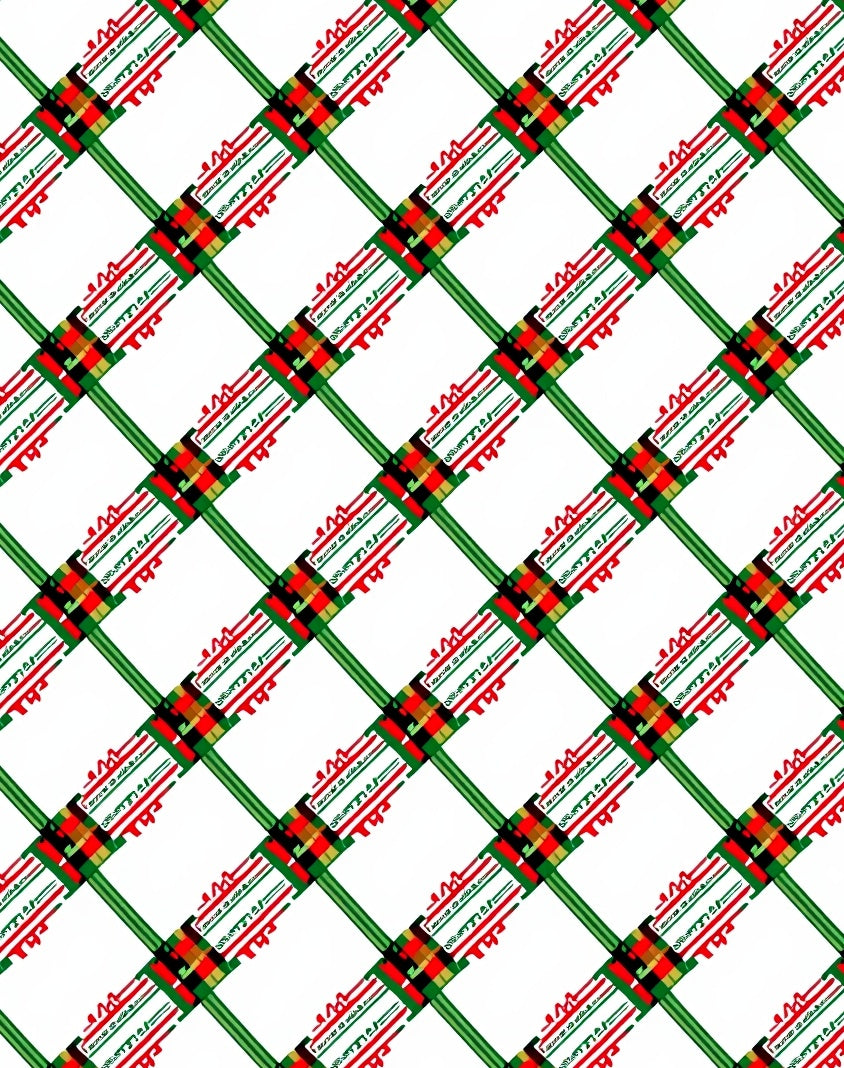 Geometric Red Green White Plaid Rug