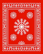 Red Snowflake Festive Pattern Rug
