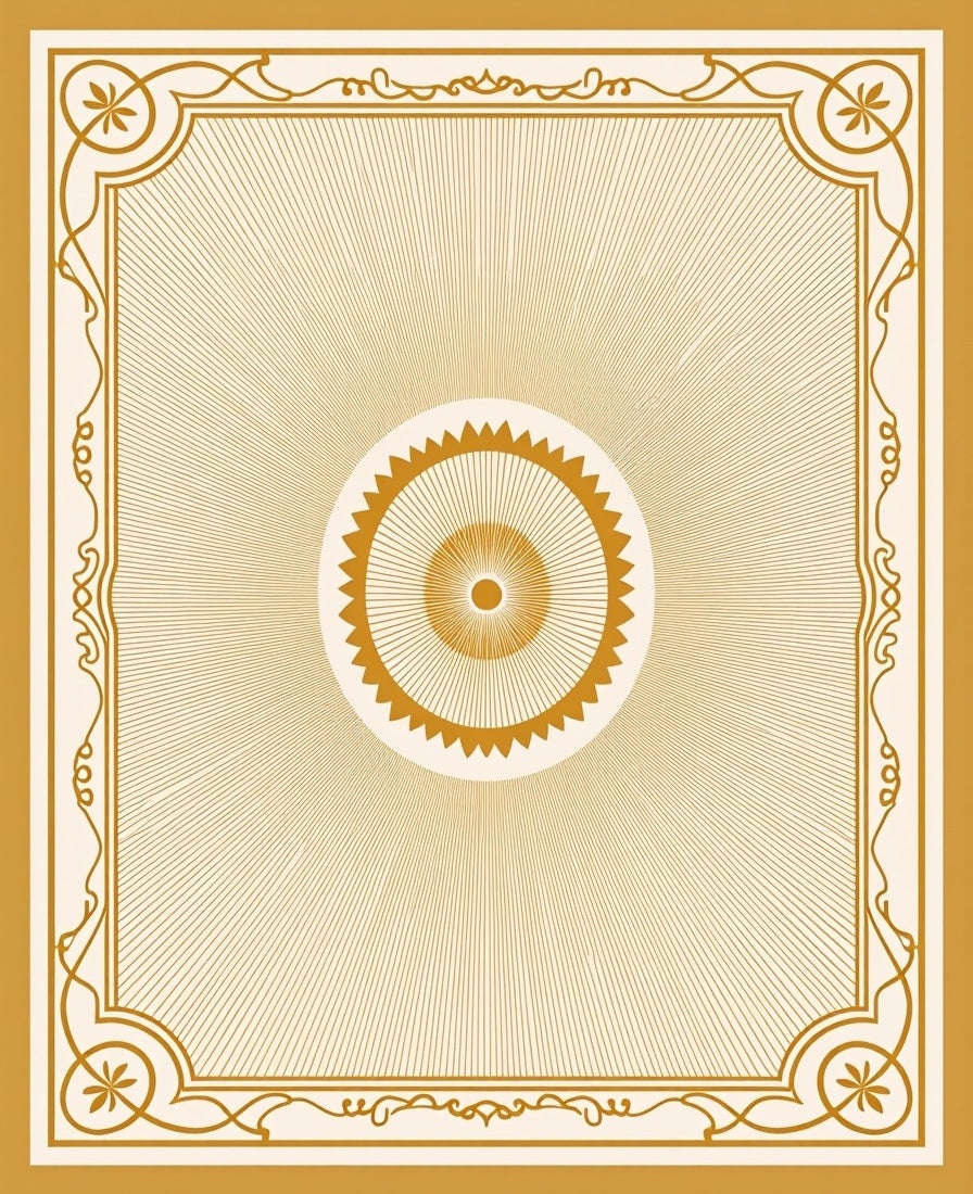 Golden Sunburst Medallion Pattern Rug
