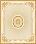 Golden Sunburst Medallion Pattern Rug