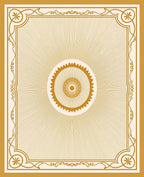 Golden Sunburst Medallion Pattern Rug