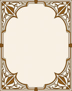 Ornate Leaf Patterned Frame Rug