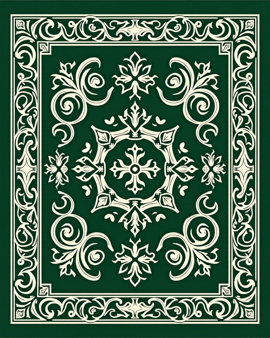 Classic Ivory Floral Patterned Rug