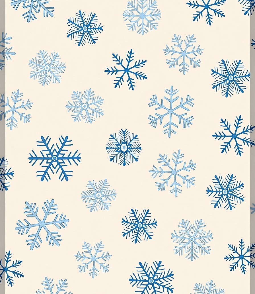 Winter Snowflake Pattern Print Rug