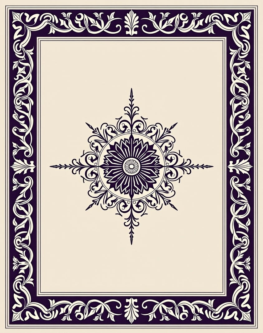 Ornate Floral Scroll Work Rug