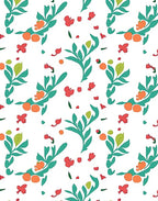Fruity Floral Branch Pattern Rug