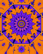 Vibrant Octagon Floral Symmetry Design Rug