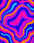 Psychedelic Wavy Colorful Abstract Design Rug